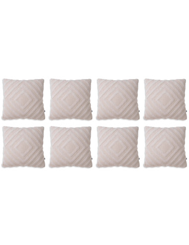 Set of eight large off-white cushions