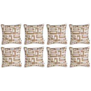 Set di otto cuscini beige e...