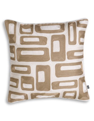 Set di otto cuscini beige e bianchi