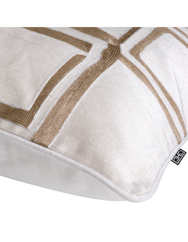 Set di otto cuscini bianchi e beige