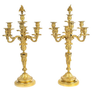 A pair of 7-branch gilt...