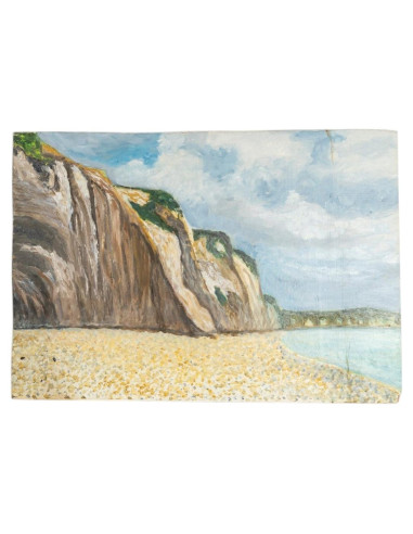 迪耶普的悬崖，油画（画于纸板上），未署名，20世纪。