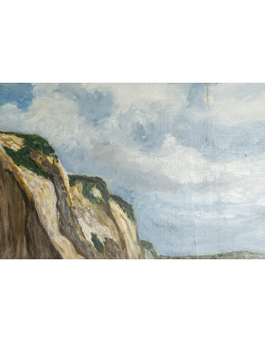迪耶普的悬崖，油画（画于纸板上），未署名，20世纪。