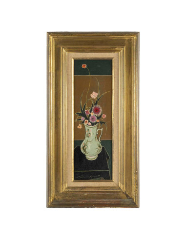 西蒙-奥古斯特创作的油画，描绘一束鲜花，20世纪初。