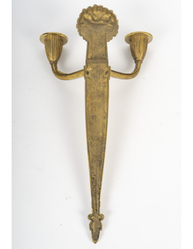 镀金青铜壁灯，装饰艺术风格，1925年。