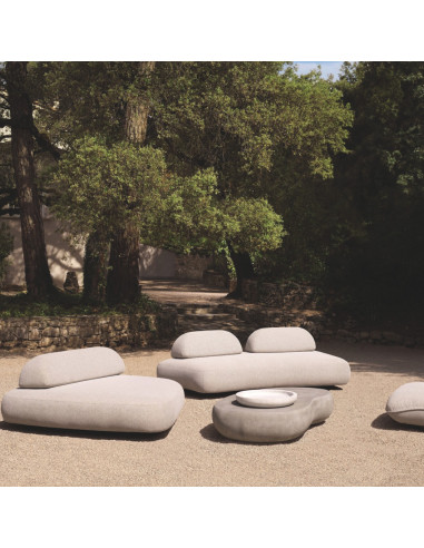 Gray concrete garden coffee table,...
