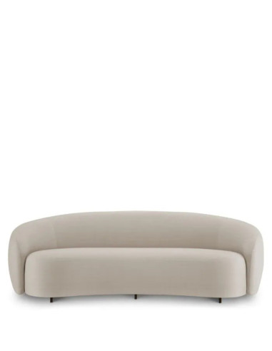 Contemporary sand-colored upholstered...