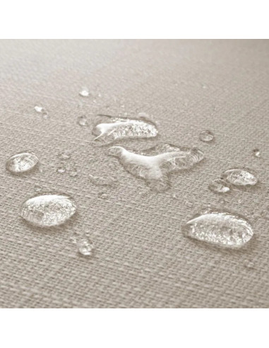 Contemporary sand-colored upholstered...
