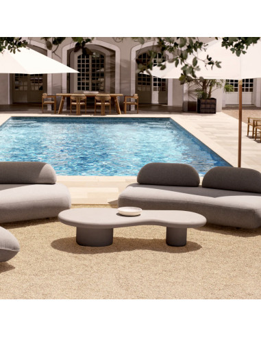 Garten-Couchtisch aus grauem Beton,...