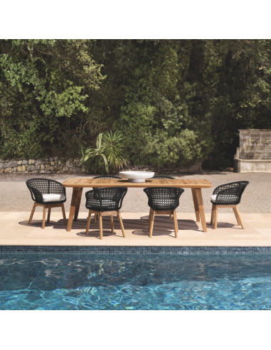Contemporary-style natural teak...