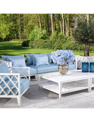 Contemporary-style square white...