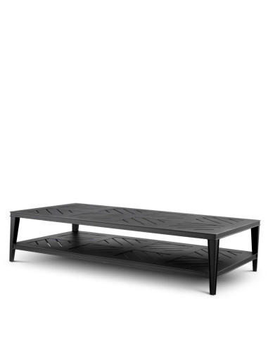 Contemporary-style rectangular black...