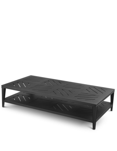 Contemporary-style rectangular black...