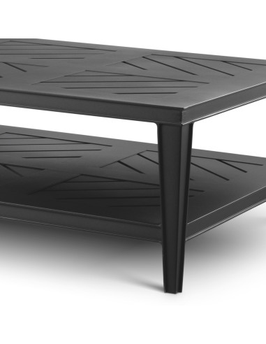 Contemporary-style rectangular black...