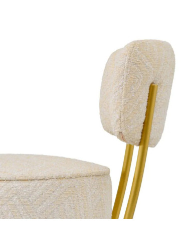 Brass bar stool with cream...
