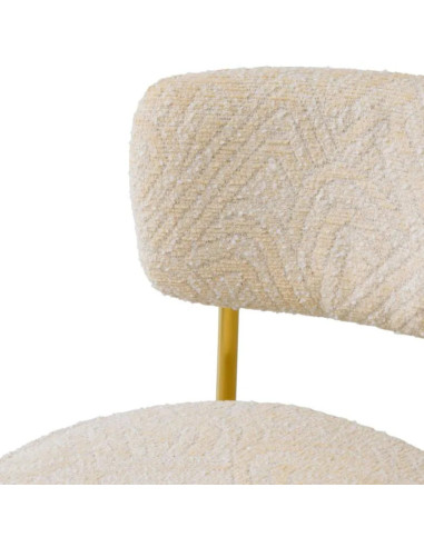 Brass bar stool with cream...