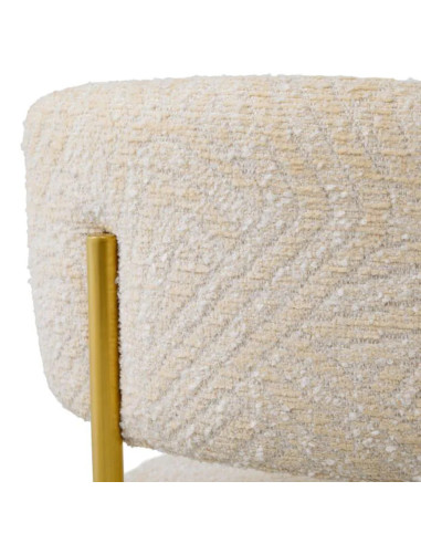 Brass bar stool with cream...