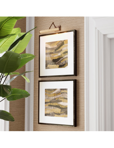 Set of framed metal prints, modern...