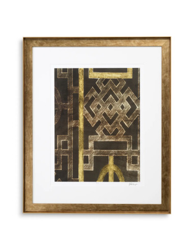 Set of gilded latticework prints,...