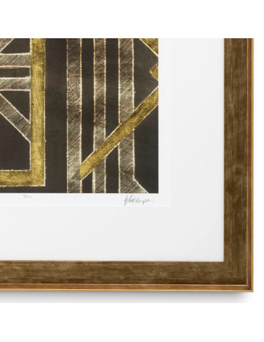 Set of gilded latticework prints,...