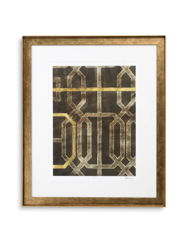 Set of gilded latticework prints,...