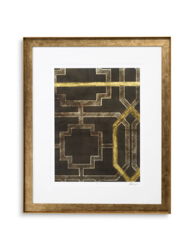 Set of gilded latticework prints,...