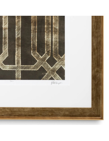 Set of gilded latticework prints,...
