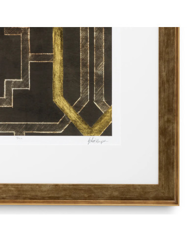 Set of gilded latticework prints,...