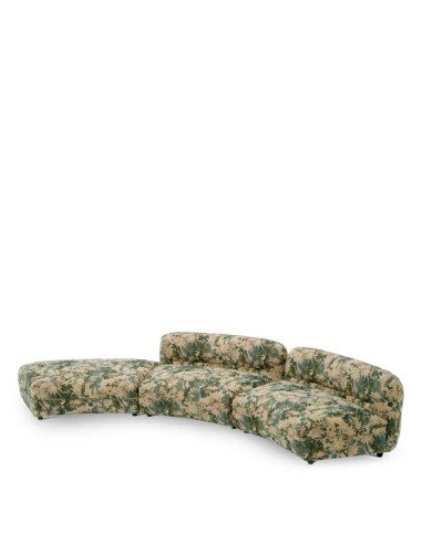 Sofá modular de tela verde, módulo...