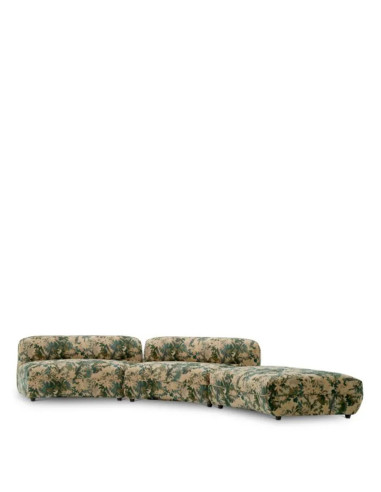 Green fabric modular sofa, center...