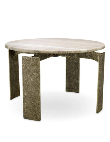 Round dining table in beige marble...
