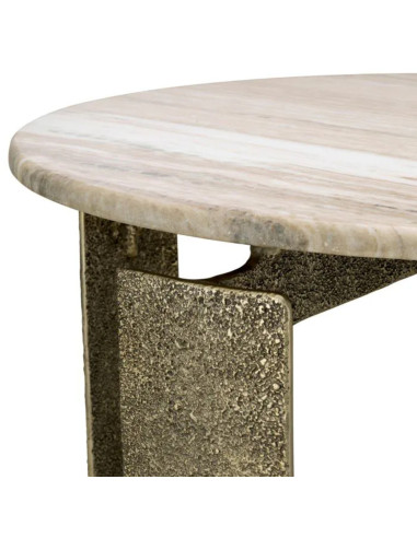 Round dining table in beige marble...