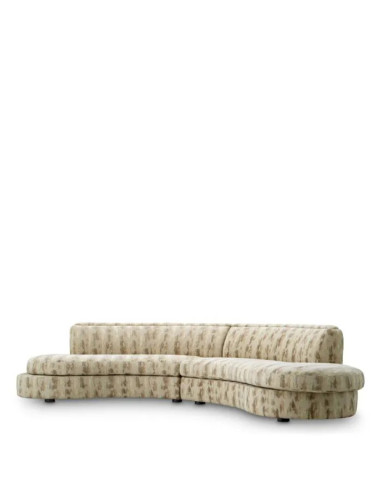 Large circular sofa in sand-coloured...