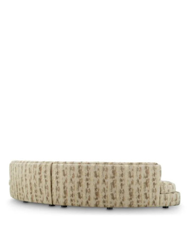Large circular sofa in sand-colored...