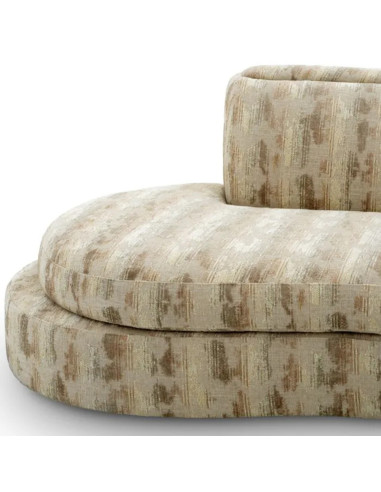 Large circular sofa in sand-coloured...