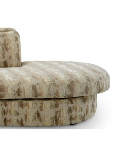 Large circular sofa in sand-coloured...