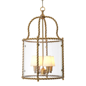 Hanging lantern in aged...