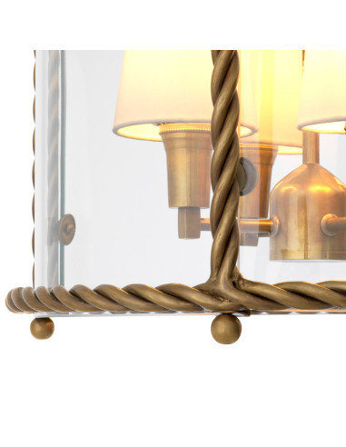 Hanglamp van verouderd messing en...