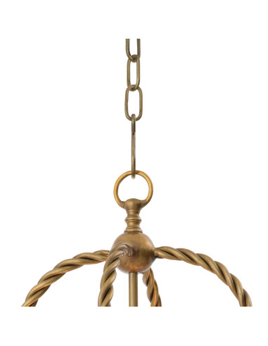 Hanglamp van verouderd messing en...