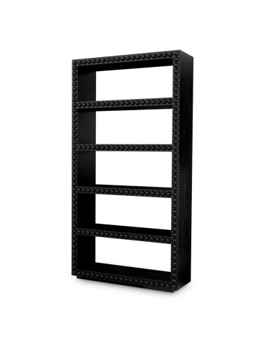 Black solid wood cabinet with carved...