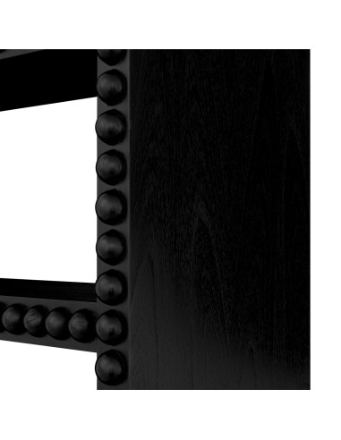 Black solid wood cabinet with carved...