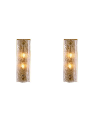 A pair of wall lights in textured...