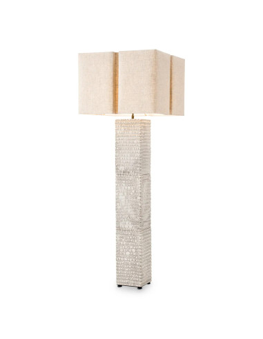 Handcrafted ceramic floor lamp with a...