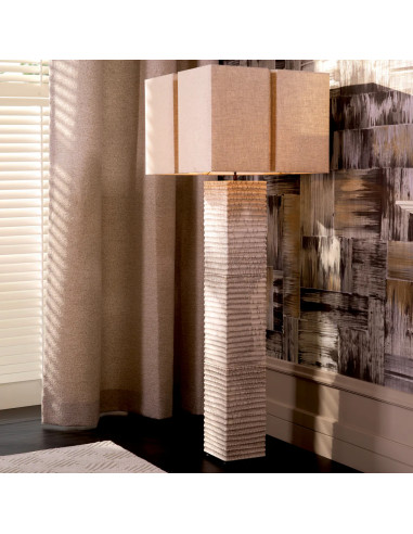 Handcrafted ceramic floor lamp with a...