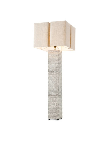 Handcrafted ceramic floor lamp with a...