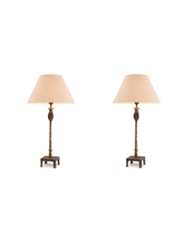 Lampe de table, finition laiton vintage.