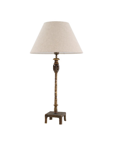 Lampe de table, finition laiton vintage.