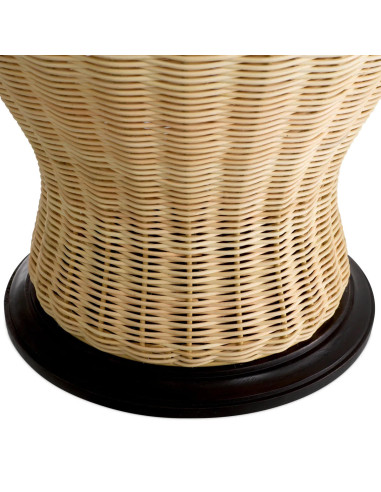 Par de lámparas de mesa de ratán natural