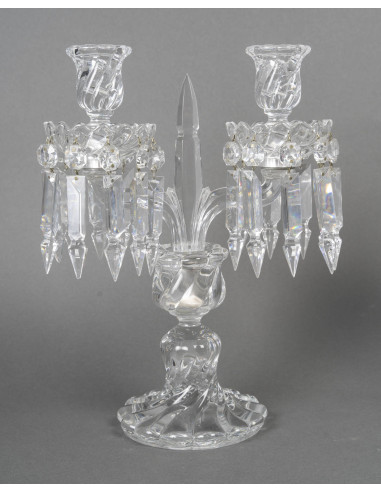 巴卡拉（Baccarat）品牌的一对烛台，20世纪初，拿破仑三世风格。
