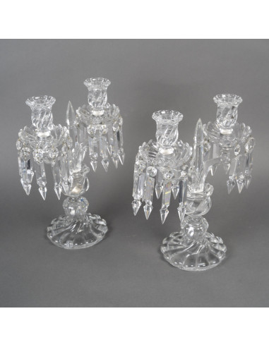 巴卡拉（Baccarat）品牌的一对烛台，20世纪初，拿破仑三世风格。